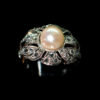 Sortija perla y diamantes