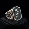 sello plata anillo caballero con imagen de caballo