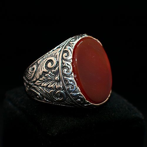 Sello anillo caballero cornalina central