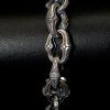 Pulsera plata de ley estilo antiguo con eslabones cincelados