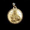 Medalla escapulario de oro amarillo de 18k con la imagen de la virgen del Carmen y el Sagrado Corazón