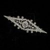 Broche plata de ley estilo placa alfiler art decó con circonitas en imitación a joyería de la época de oro blanco y brillantes.